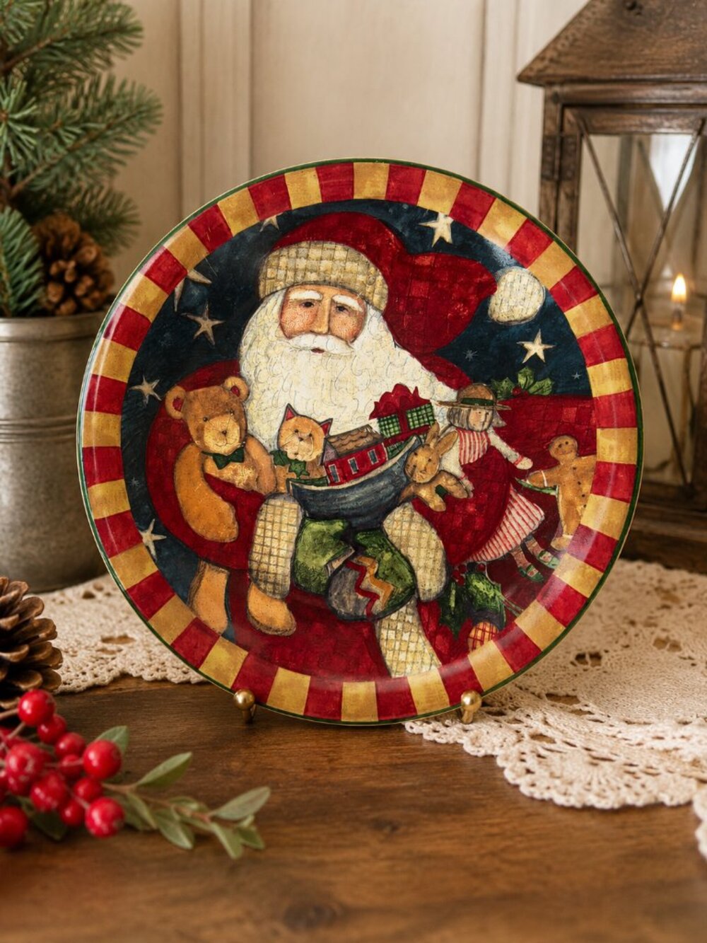 Vintage Certified International Father Christmas Plate Susan Winget 8" Santa